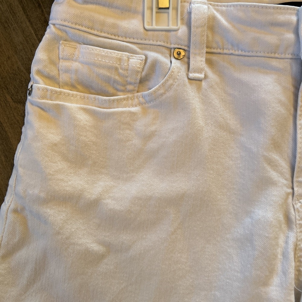 Joes Shorts Womens 29 White Denim Bermuda Length 5 Pocket Stretch Zip Fly - Picture 4 of 7